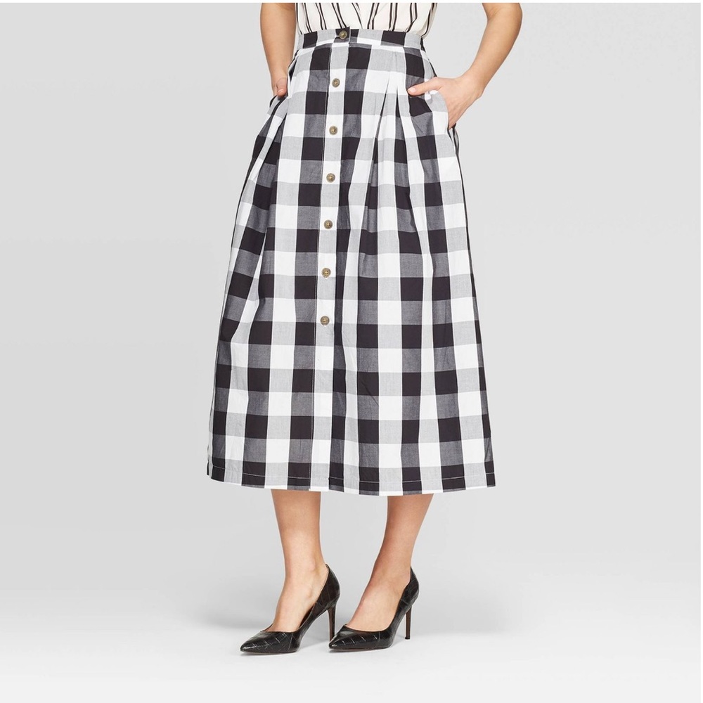 Button Front Full Skirt